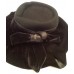 Vtg Black Velveteen Hat With Bow Fine Millinery Collection By August Accessories  eb-11344396